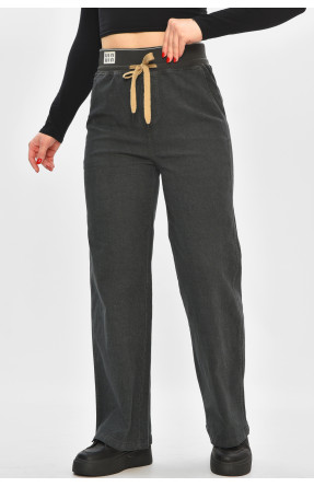 Штани жіночі однотонні темно-сірого кольору 510-4 208391C