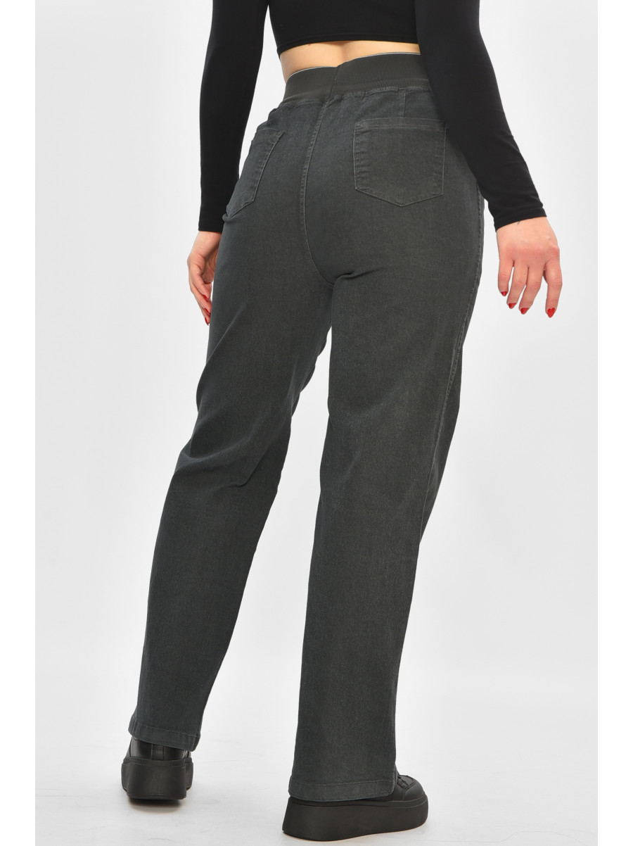 Штани жіночі однотонні темно-сірого кольору 510-4 208391C