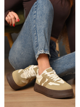 Кроссовки женские демисезонные светло-бежевого цвета 777-2636 208392C Кроссовки женские демисезонные светло-бежевого цвета 777-2636 208392C