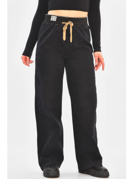 Штани жіночі однотонні чорного кольору 510-4 208393C Штани жіночі однотонні чорного кольору 510-4 208393C