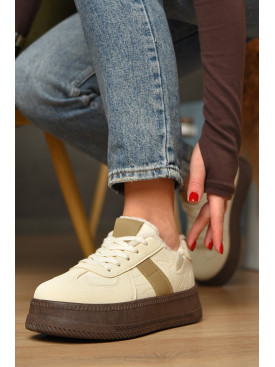 Кроссовки женские демисезонные светло-бежевого цвета 777-2631 208394C Кроссовки женские демисезонные светло-бежевого цвета 777-2631 208394C