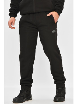 Спортивні штани чоловічі на флісі чорного кольору 4 208400C