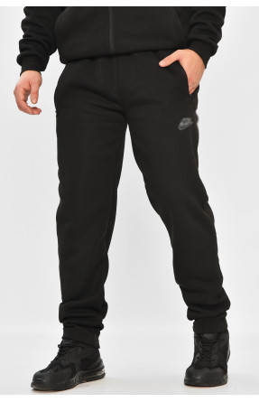 Спортивные штаны мужские на флисе черного цвета 4 208400C