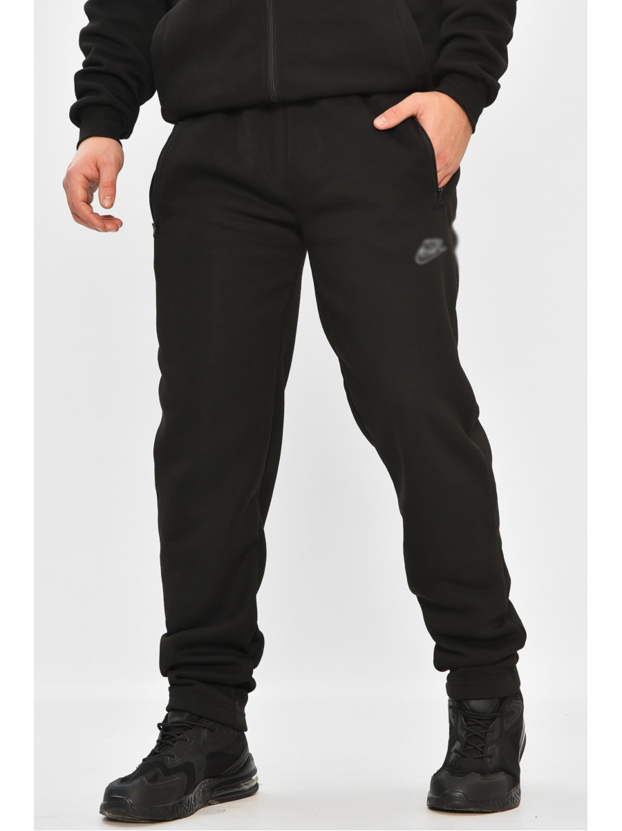 Спортивные штаны мужские на флисе черного цвета 4 208400C