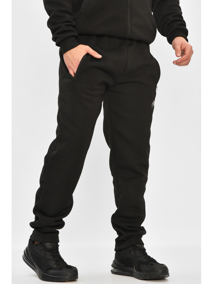 Спортивные штаны мужские на флисе черного цвета 4 208400C