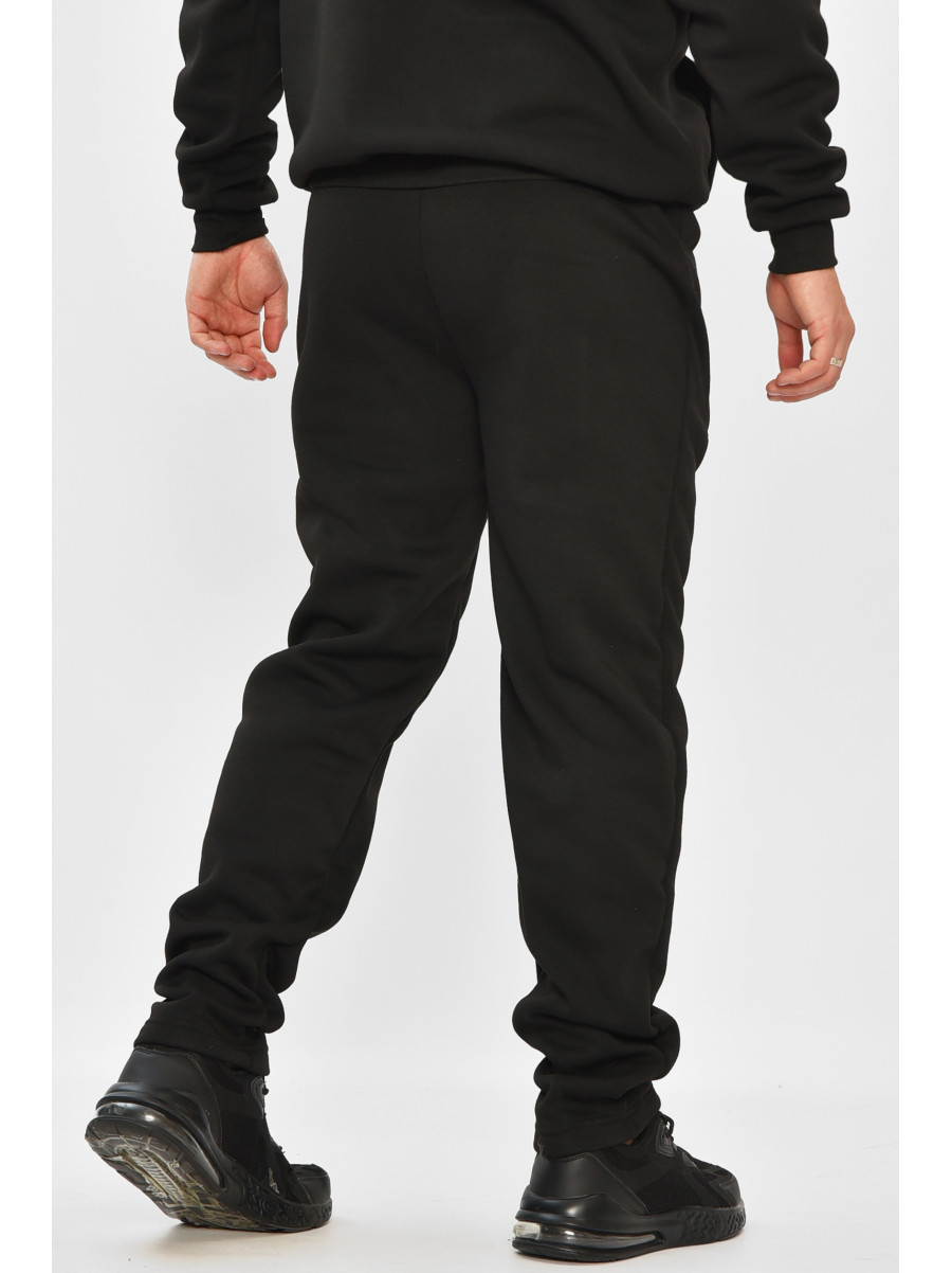 Спортивные штаны мужские на флисе черного цвета 4 208400C