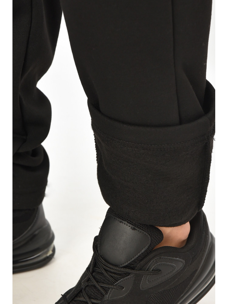 Спортивные штаны мужские на флисе черного цвета 4 208400C