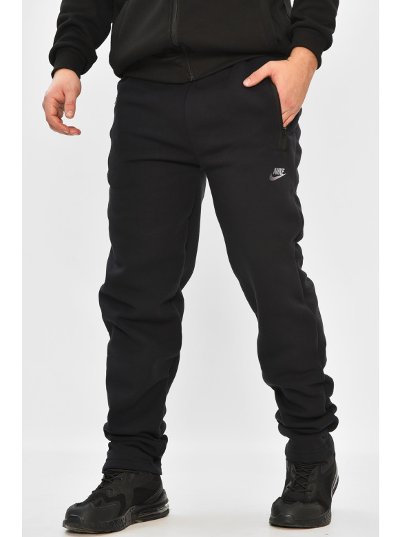 Спортивные штаны мужские на флисе тёмно-синего цвета 4 208404C