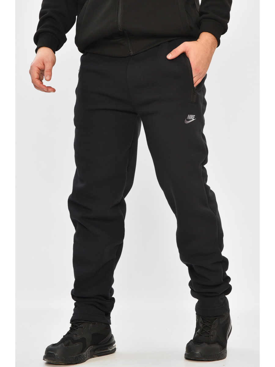 Спортивные штаны мужские на флисе тёмно-синего цвета 4 208404C