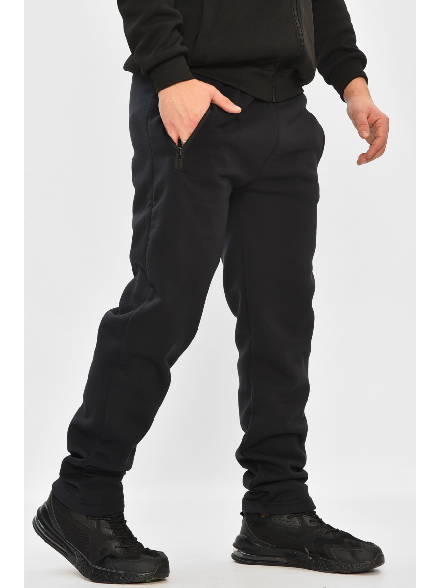 Спортивные штаны мужские на флисе тёмно-синего цвета 4 208404C