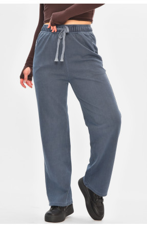 Штани жіночі однотонні темно-синього кольору 571-4 208405C Штани жіночі однотонні темно-синього кольору 571-4 208405C