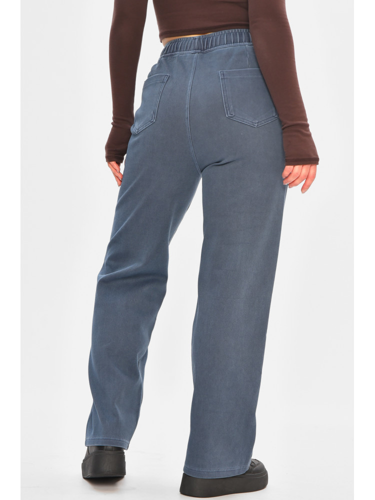 Штани жіночі однотонні темно-синього кольору 571-4 208405C