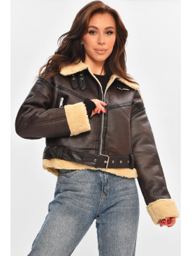 Дублянка жіноча темно-коричнивого кольору 265 208407C Дублянка жіноча темно-коричнивого кольору 265 208407C