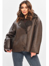 Дубленка женская шоколадного цвета 242 208408C