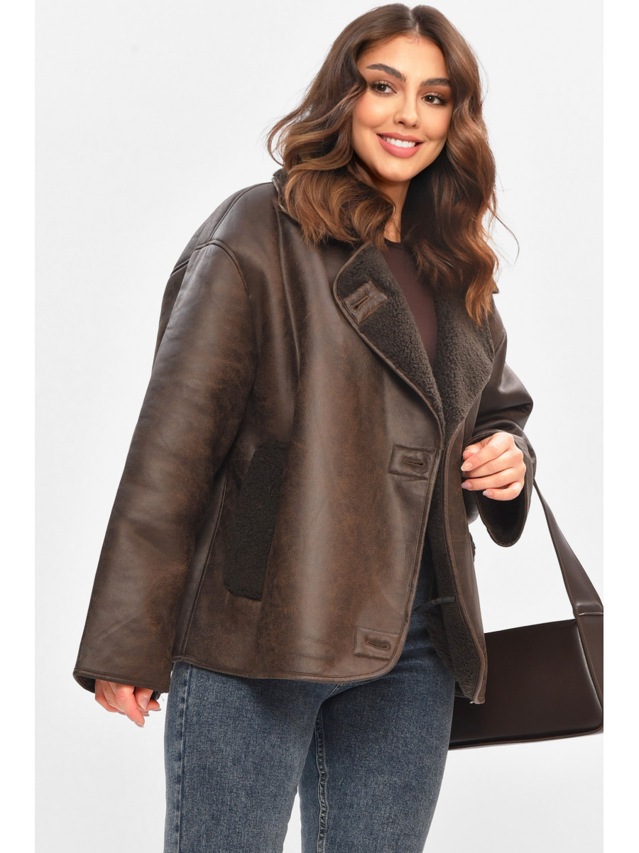 Дублянка жіноча шоколадного кольору 242 208408C