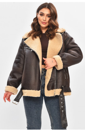 Дублянка жіноча коричнивого кольору 264 208409C Дублянка жіноча коричнивого кольору 264 208409C