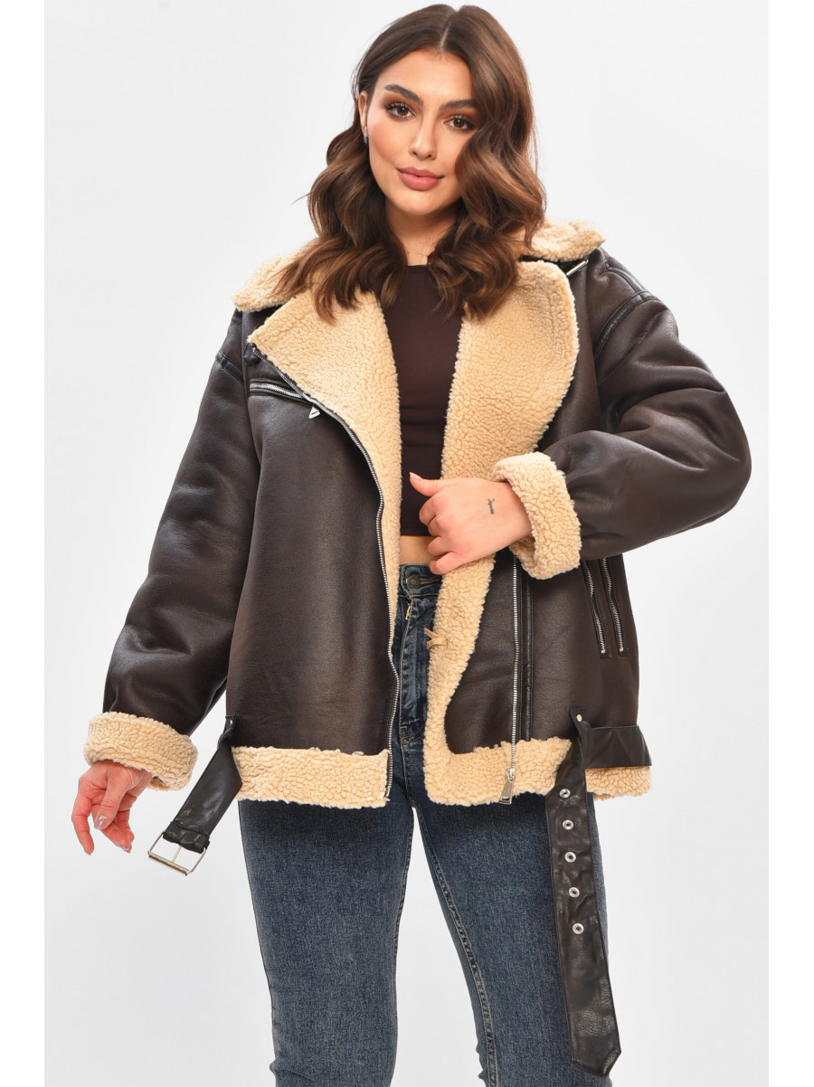 Дублянка жіноча коричнивого кольору 264 208409C