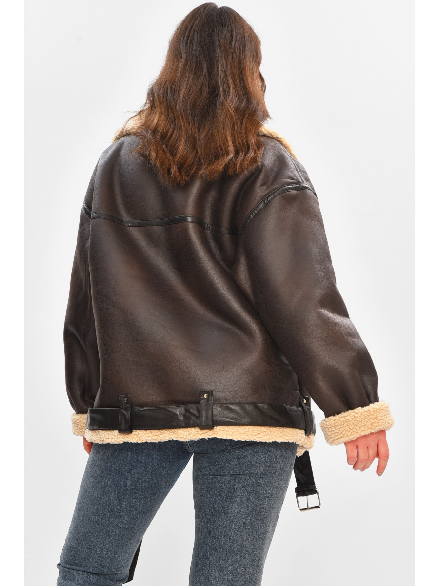 Дублянка жіноча коричнивого кольору 264 208409C