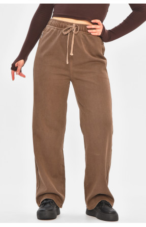 Штани жіночі однотонні темно-коричневого кольору 571-4 208410C Штани жіночі однотонні темно-коричневого кольору 571-4 208410C