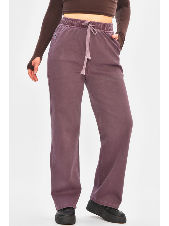 Штани жіночі однотонні темно-фіолетового кольору 571-4 208411C
