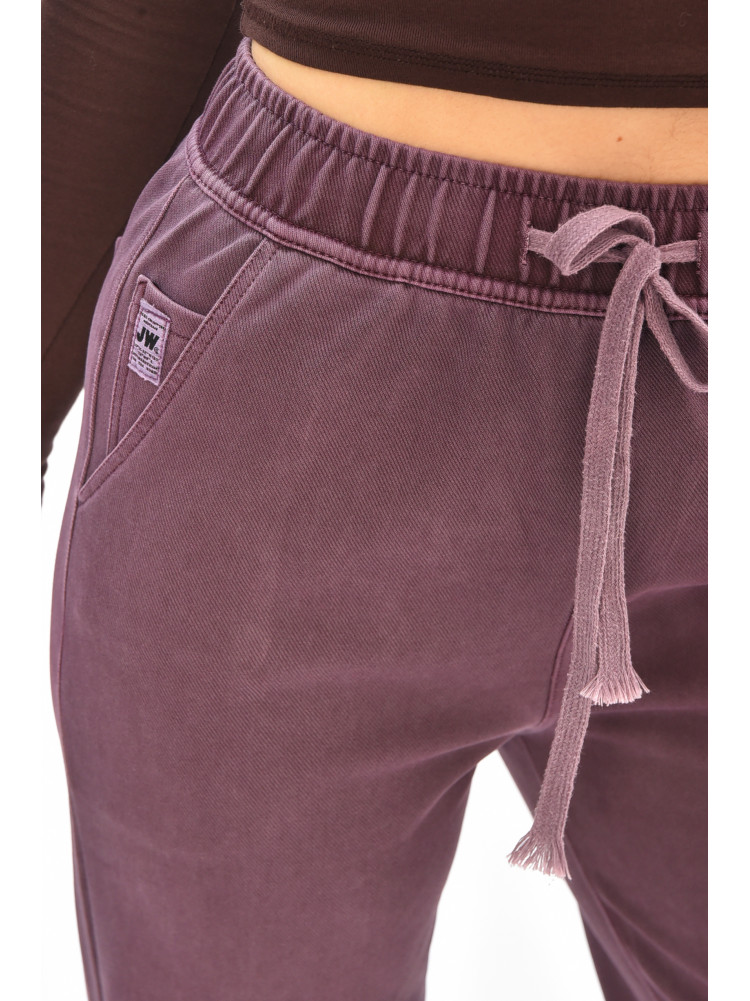 Штани жіночі однотонні темно-фіолетового кольору 571-4 208411C