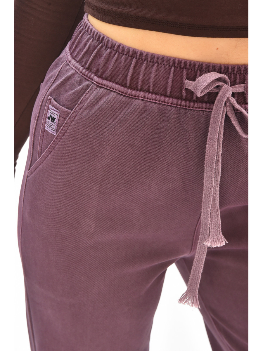 Штани жіночі однотонні темно-фіолетового кольору 571-4 208411C