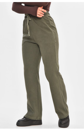 Штани жіночі однотонні темно-зеленого кольору 571-4 208412C Штани жіночі однотонні темно-зеленого кольору 571-4 208412C