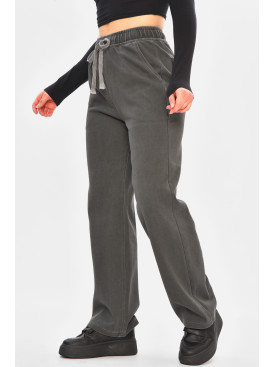 Штани жіночі однотонні темно-сірого кольору 571-4 208413C Штани жіночі однотонні темно-сірого кольору 571-4 208413C