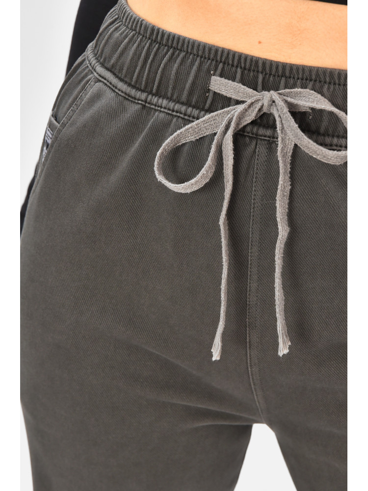 Штани жіночі однотонні темно-сірого кольору 571-4 208413C