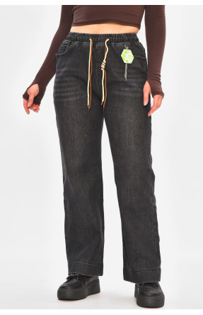 Джинси жіночі на штучному хутрі чорного кольору 976-1А 208414C