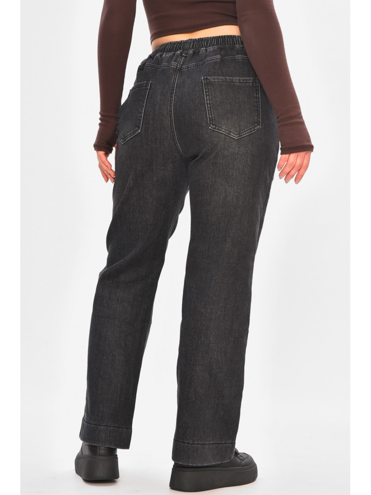 Джинси жіночі на штучному хутрі чорного кольору 976-1А 208414C