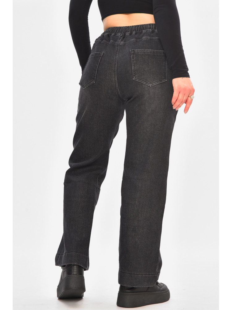 Джинси жіночі на штучному хутрі чорного кольору 976-2А 208415C