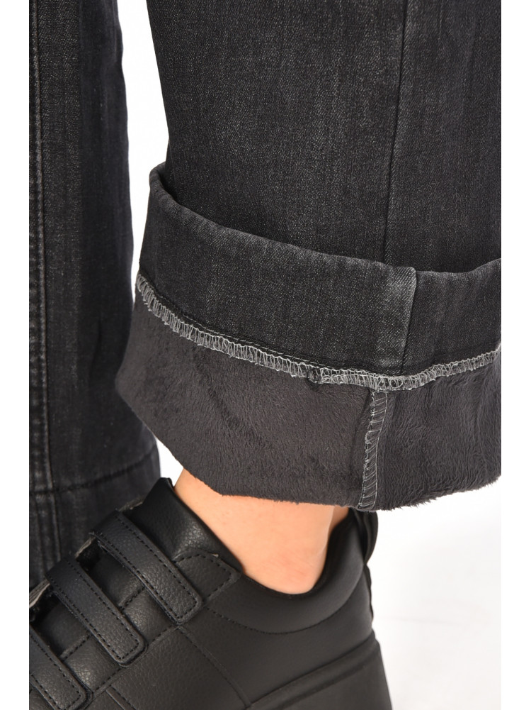 Джинси жіночі на штучному хутрі чорного кольору 976-2А 208415C