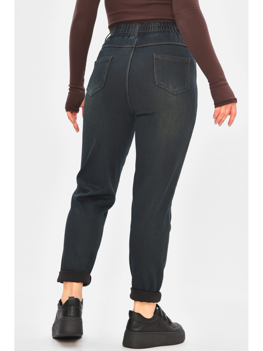 Джинси жіночі однотонні темно-синього кольору 773-1В 208416C