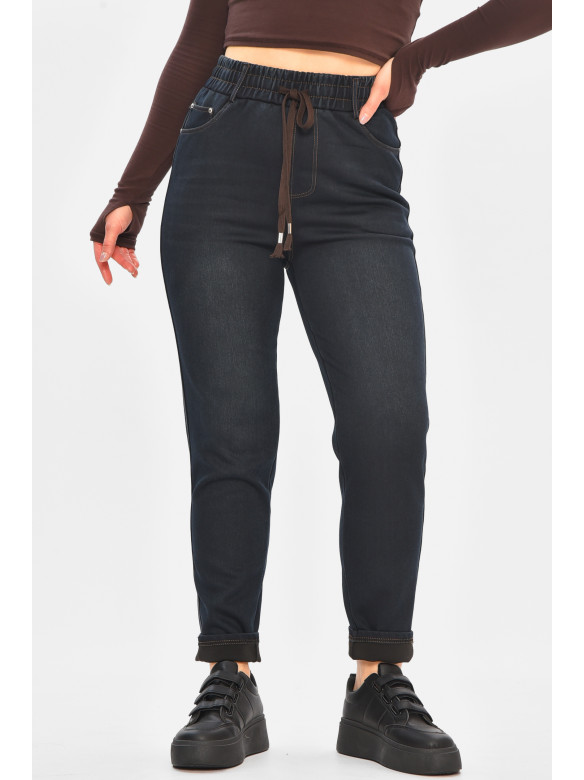 Джинси жіночі однотонні темно-синього кольору 773-1А 208417C
