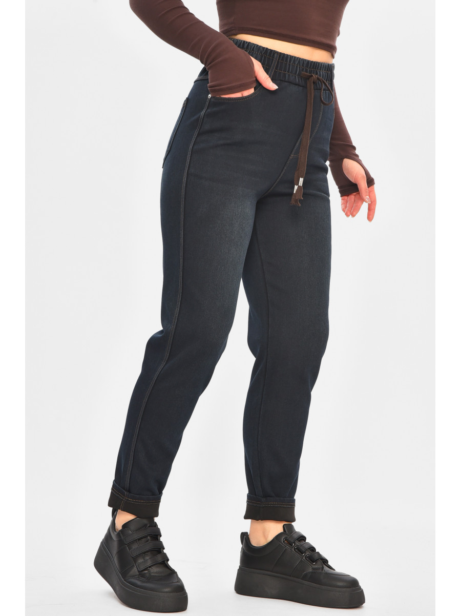 Джинси жіночі однотонні темно-синього кольору 773-1А 208417C