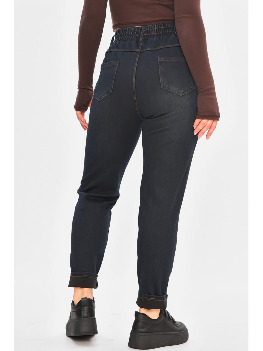 Джинси жіночі однотонні темно-синього кольору 773-1А 208417C