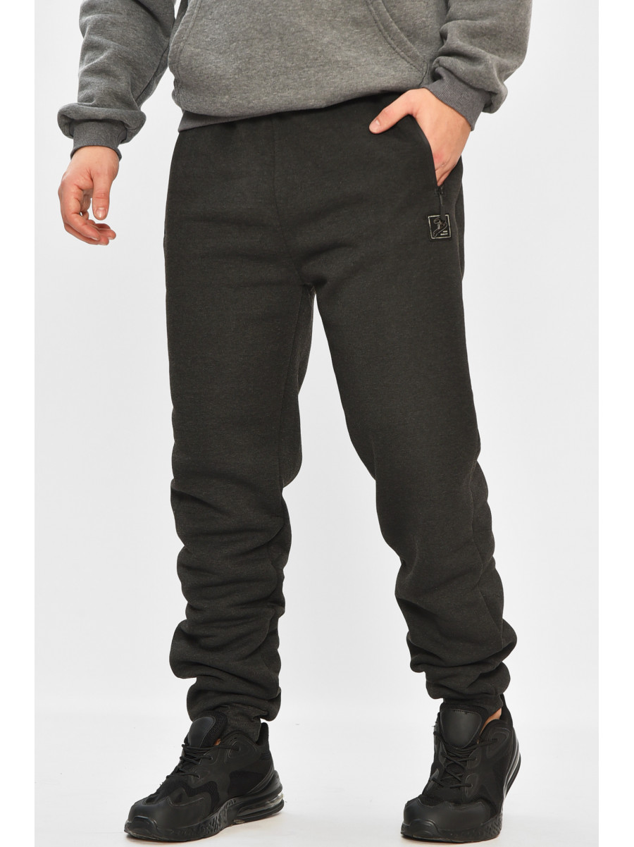 Спортивные штаны мужские на флисе черного цвета А924-9 208418C
