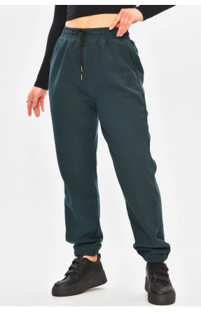 Спортивні штани жіночі на флісі темно-зеленого кольору А2109-2 208420C