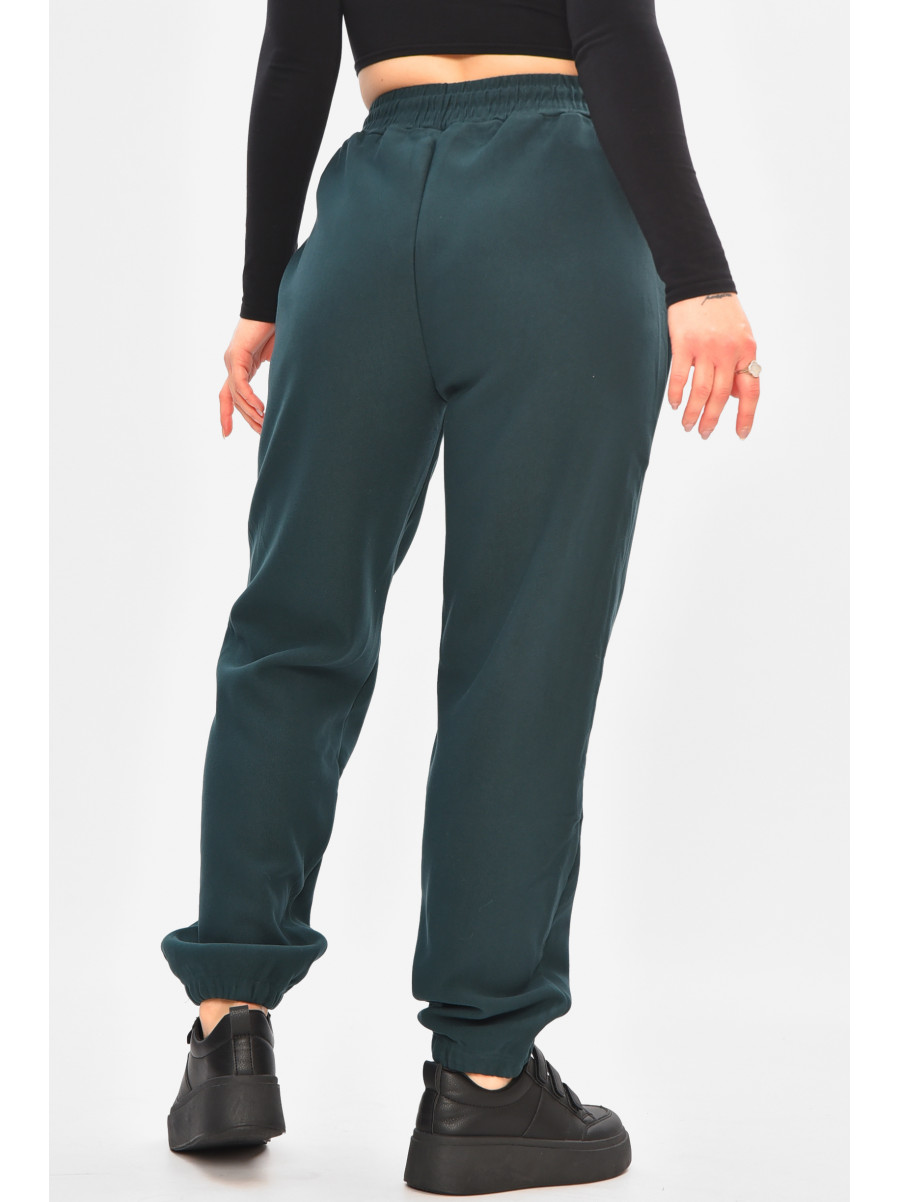 Спортивні штани жіночі на флісі темно-зеленого кольору А2109-2 208420C