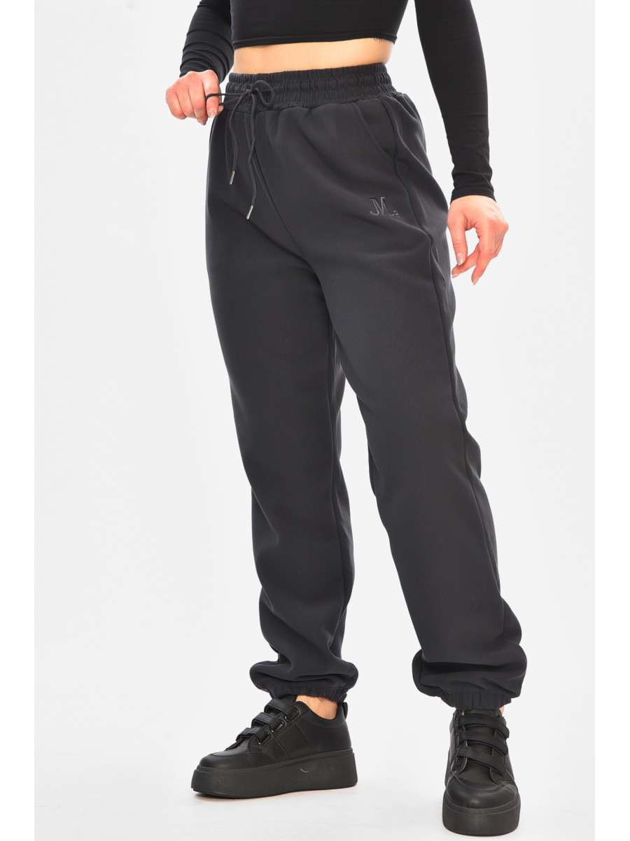 Спортивні штани жіночі на флісі темно-синього кольору А2109-2 208422C