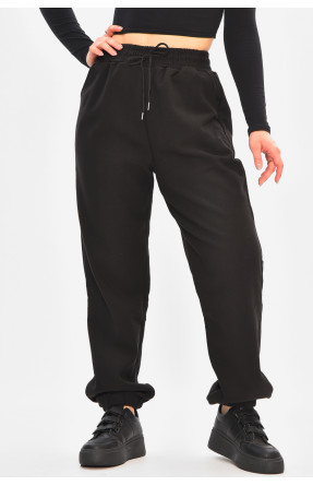 Спортивні штани жіночі на флісі чорного кольору А2109-2 208423C
