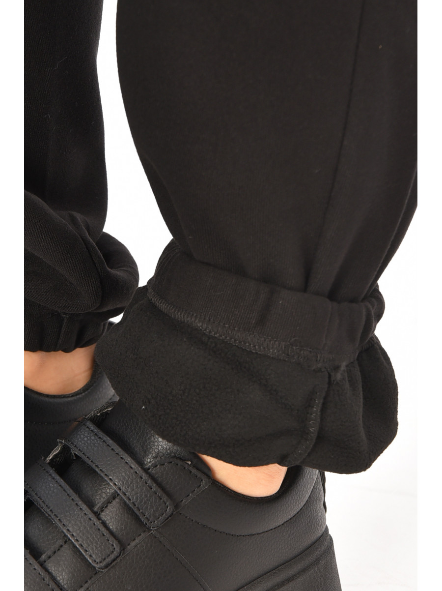 Спортивні штани жіночі на флісі чорного кольору А2109-2 208423C