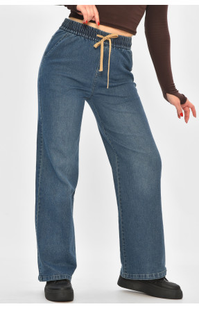 Джинси жіночі однотонні темно-синього кольору 9134 208424C