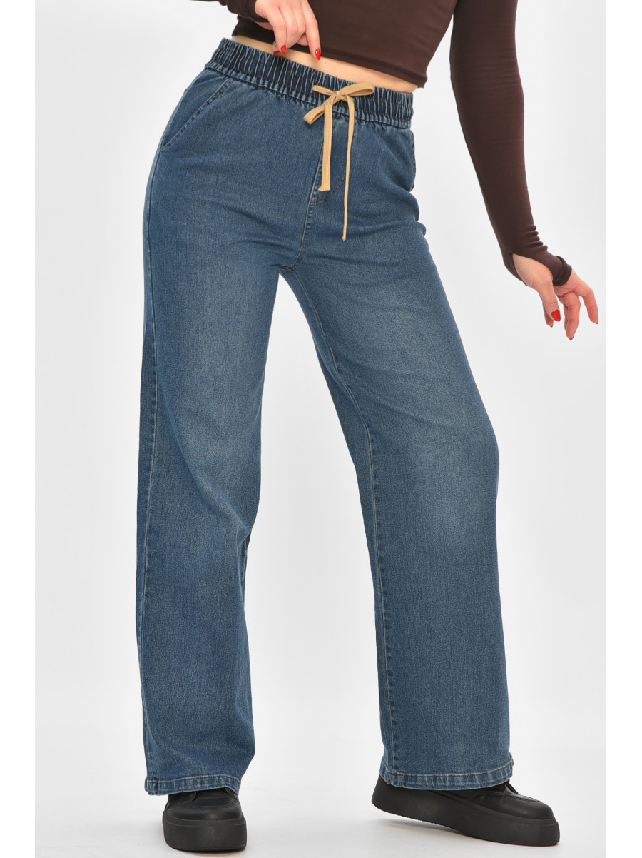 Джинси жіночі однотонні темно-синього кольору 9134 208424C