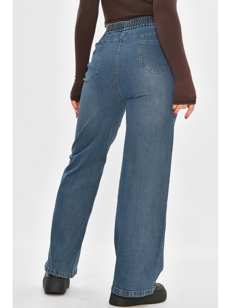 Джинси жіночі однотонні темно-синього кольору 9134 208424C