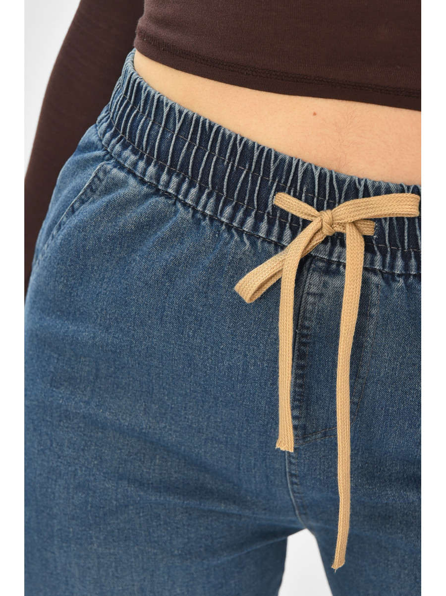 Джинси жіночі однотонні темно-синього кольору 9134 208424C