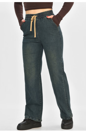 Джинси жіночі однотонні темно-синього кольору 9134 208425C