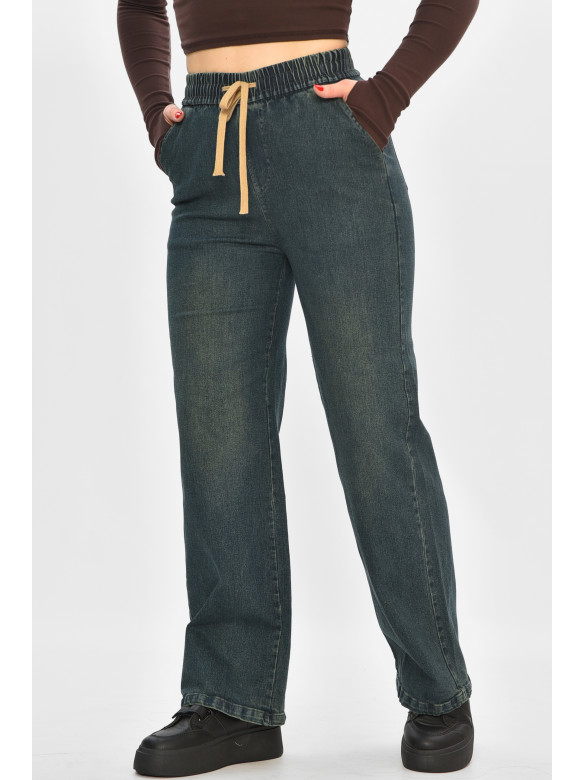 Джинси жіночі однотонні темно-синього кольору 9134 208425C