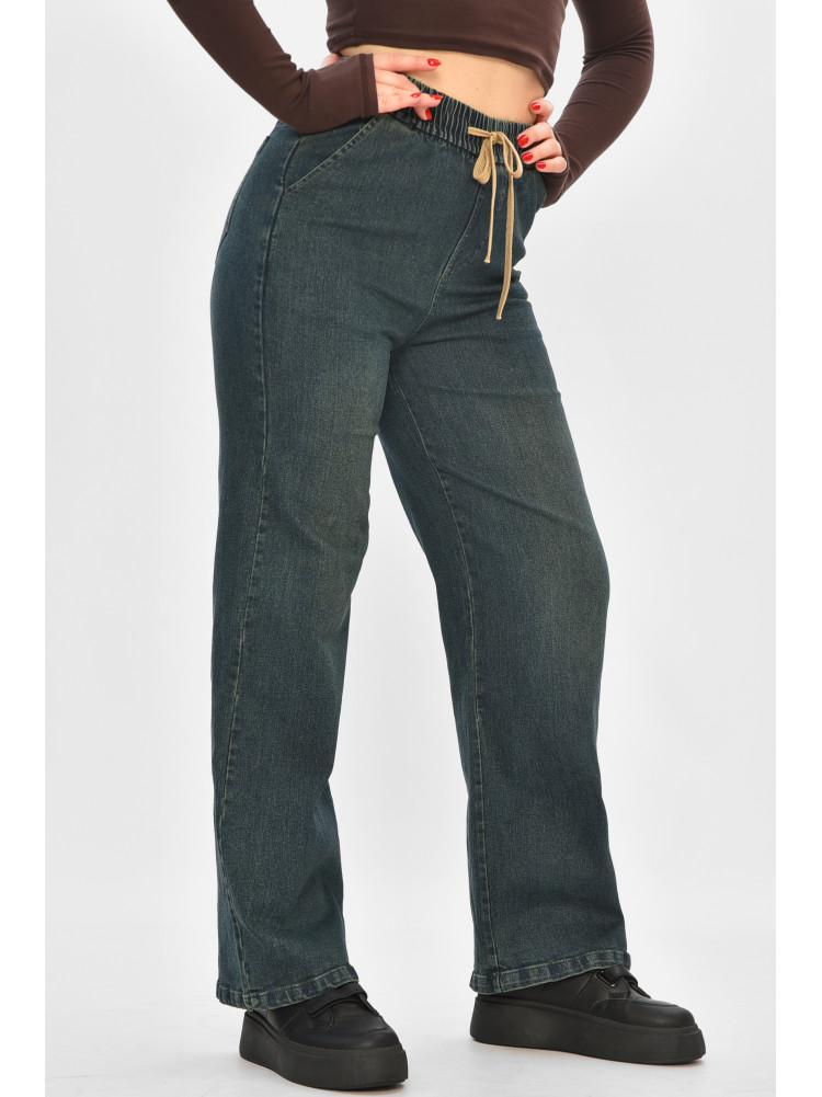 Джинси жіночі однотонні темно-синього кольору 9134 208425C